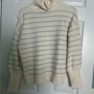 LOFT Cream and silver shimmer Knit Sweater